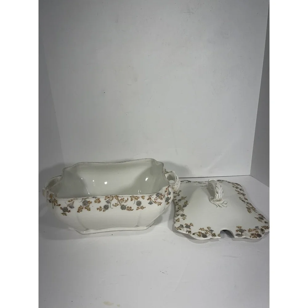 Haviland Limoges Rectangular Tureen With Lid Bowl  Fine Bone Shleiger Depose‎
